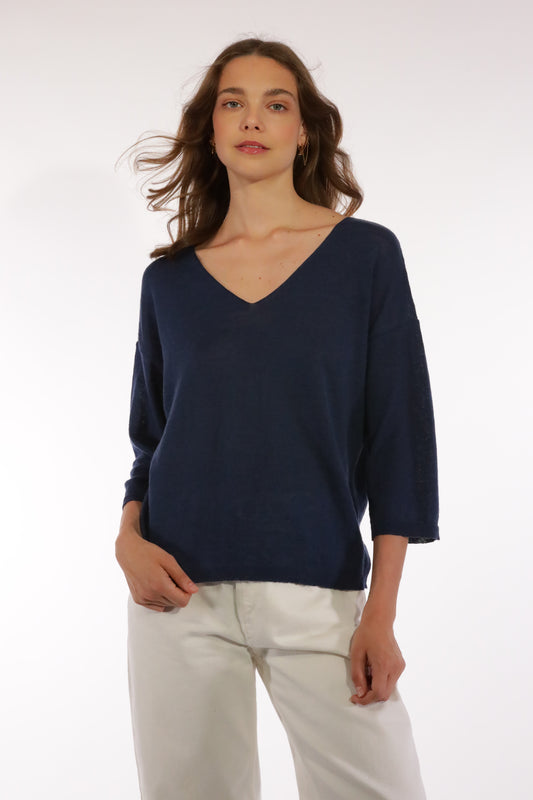 FLEUR V NECK SWEATER